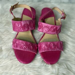 Alex Marie "Patria" Raffia Slingback Sandals